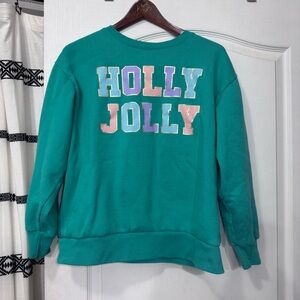 Dec. 25 Women's Long Sleeve Holiday Christmas Sweatshirt sz Medium Holly Jolly